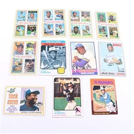 Collection of 1970s Hank Aaron Cards
