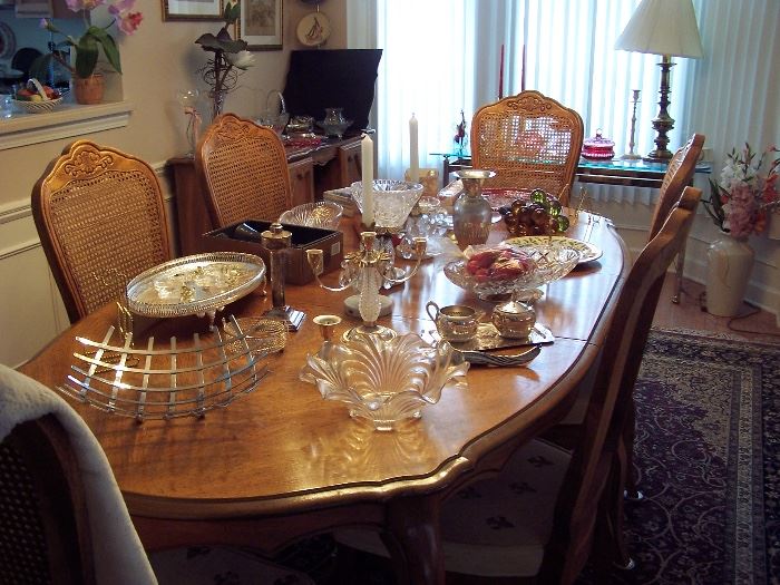 Beautiful Table with 6 Cane Back Chairs