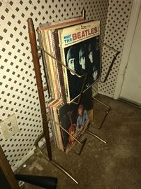 Albums are not for sale, but the Mid-Century Modern rack is! 