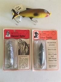 VERY OLD FISHING LURES ALL WITH ORIGINAL PACKAGING 