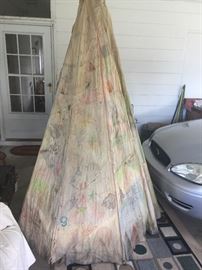 A TEE PEE MADE BY SCHOOL CHILDREN AND DECORATED BY THEM, CLIENT WAS A THIRD GRADE SCHOOL TEACHER