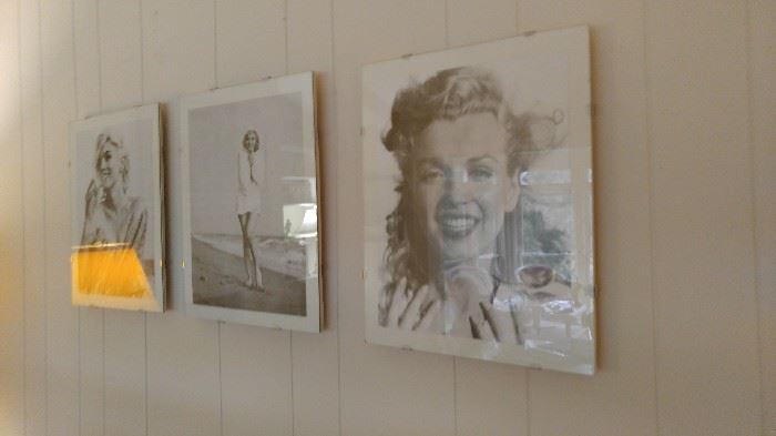 Trio of vintage Marilyn Monroe Prints in custom plexiglass frames