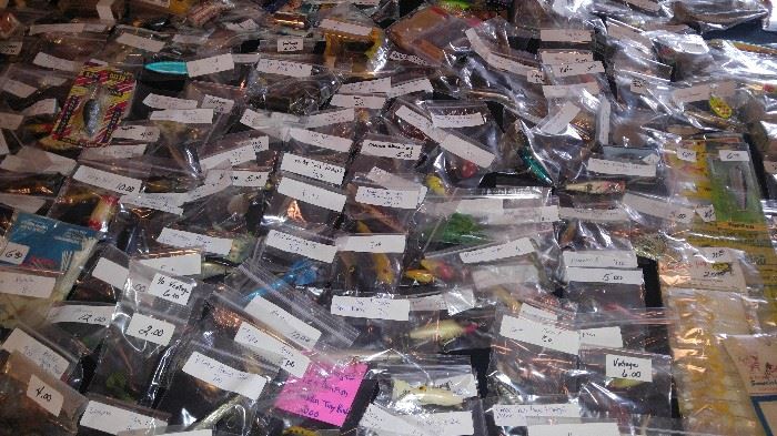 Massive collection of fishing lures