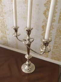 SILVER CANDLE STICKS - MATCHED SET - 2