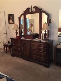 Beautiful lady in the mirror not included! She just adds to the beauty of this dresser.  With or without the mirror - you can't go wrong with this classic piece!
