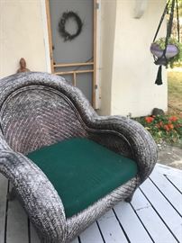 Large outdoor wicker sun chair