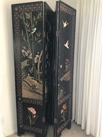 Old carved wood standing screen