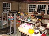 Treadmill and many other items in the basement