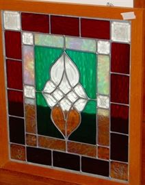 SEVERAL PIECES OF STAINED GLASS