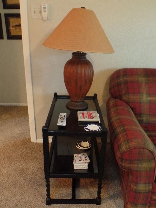 Barley twist End Table and lamp