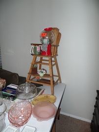Wood High chair - Nice dish ware in various colors and types