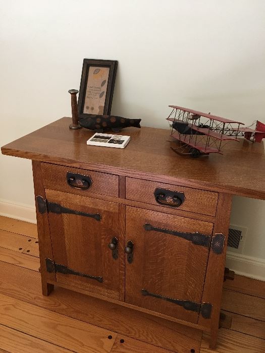 Stickley Sideboard, Solid Oak, With Dark Copper Hardware !