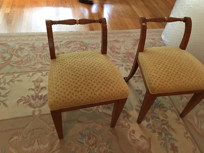 A Sweet Pair of Low Back french Slipper Chairs, Custom Covered 