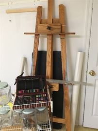 Easel and Paints , there are also Portfolio cases and all sorts of artist "Must Haves'