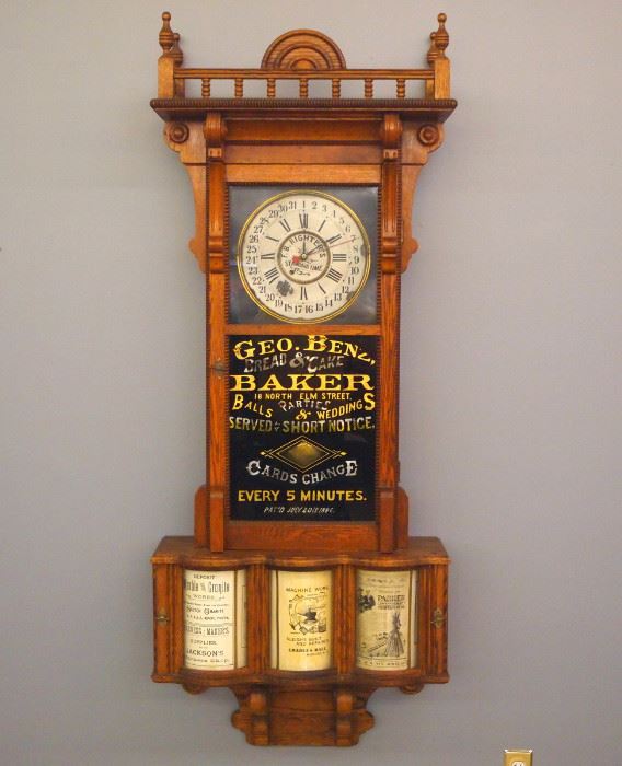 Sidney Advertising clock w/New Haven movement