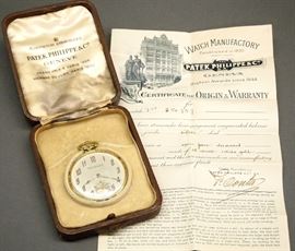 Triple signed 18k Patek Philippe with original box and papers