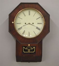 Atkins Rosewood wall clock w/wagonspring