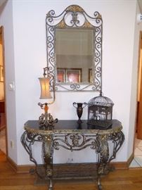 Wrought Iron Console with matching Mirror