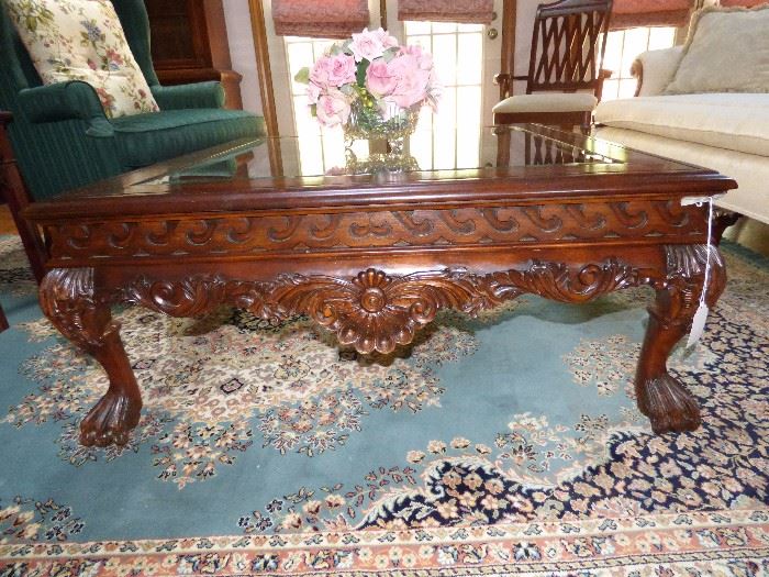 Highly carved coffee table