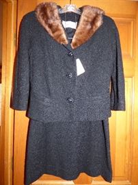 Vintage Boucle' suit with mink collar purchased from former Smith Roberts Department Store in Griffin Ga.  Jackie Kennedy ?