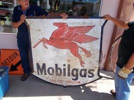 1951 Mobil Oil Pegasus 2-Sided Porcelain Sign