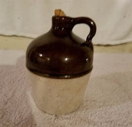 Small Brown & White Pottery Jug