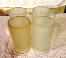 Four Frosted Mugs
