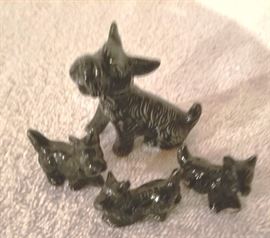 Four Terrier Dog Figures / Japan