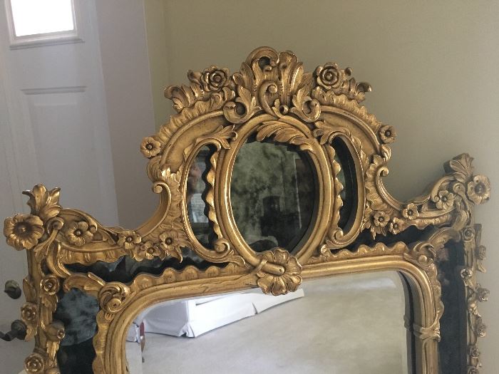 Fabulous gold Scott Shuptrine mirror. 59 x 32 