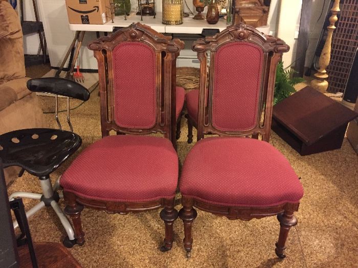 Set of four antique chairs.