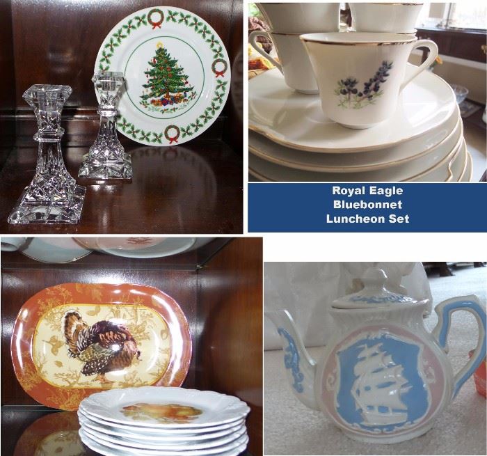 Christmas, Thanksgiving and Bluebonnet luncheon set