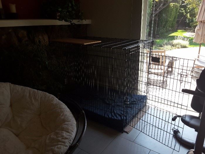 Oversized Dog Crate, this is for a Very Large Dog such as a Irish Wolfhound, Saint Bernard or several smaller puppies. This is a very large dog crate. Might also be used for catios -  a patio for cats when you don't want the cat to be loose.