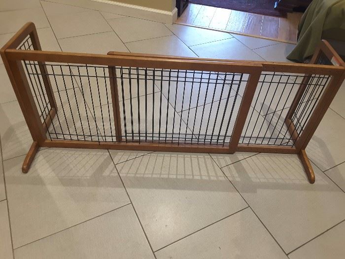 Wood Pet Gate with extensions.