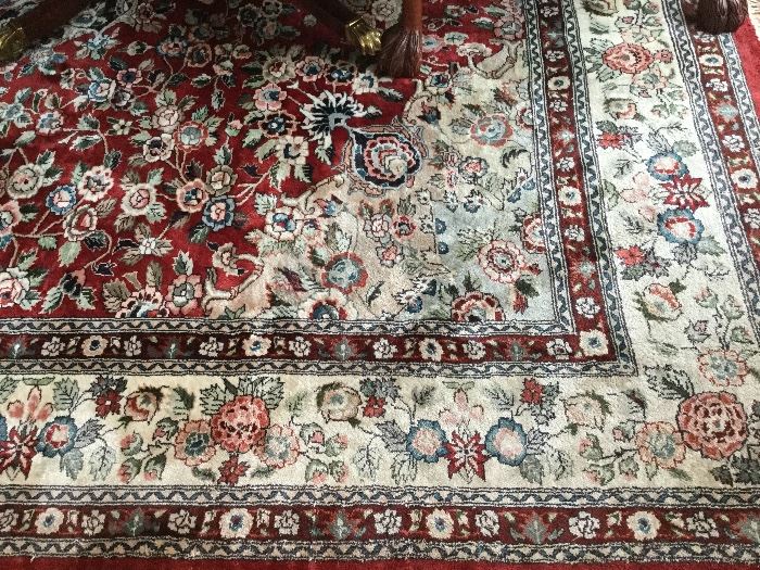 Stunning silk area rug. Certification & appraisal included. Measures approx 8x10. 