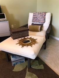 Great condition, clean! Futon chair and ottoman folds to a single sleeper. 