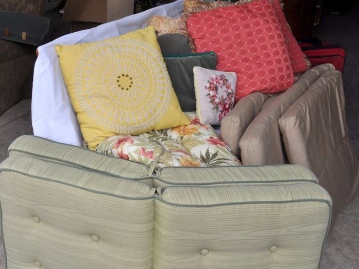 Pillows including pillows for lawn chairs.