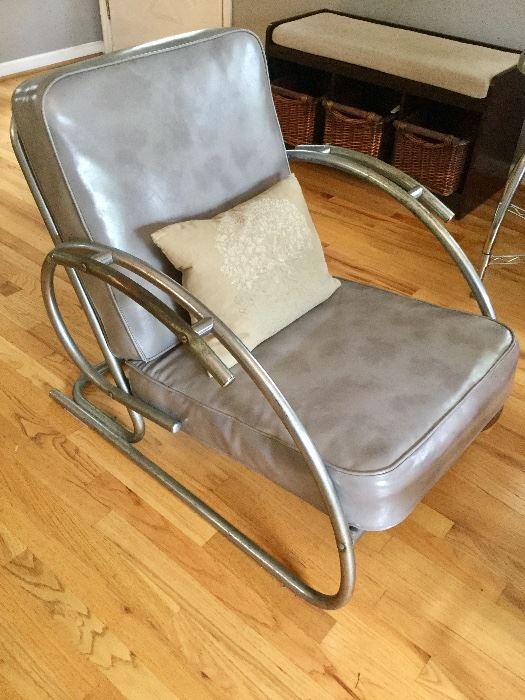 1930's Art Deco Tubular Chrome Club Chair. GREAT vintage condition! 