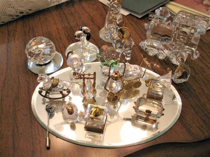 Swarovski Crystal Memories Figurines and Logo Ball, Lenox and Waterford Pieces