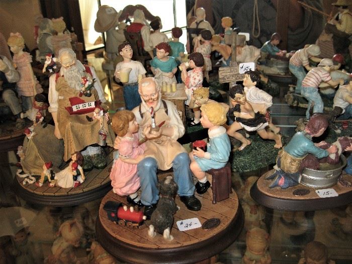 Norman Rockwell, Beatrix Potter, Royal Doulton Bunny Kids and Boyd's Bears Figurines and Art Pieces