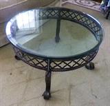 Round Glass Top Cocktail Table