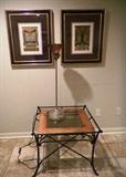 Side Table, Lamp and Art