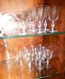 Vintage Lalique Stemware & Decanter