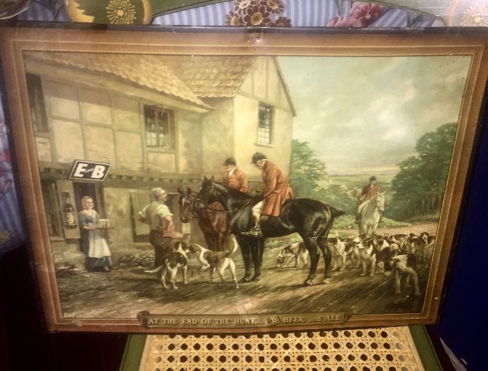 Excellent condition Eckerd and Becker tin advertising sign "After the hunt" Detroit beer company