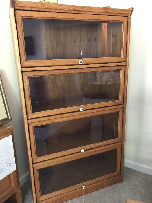 Oak wood bankers bookcases, 2 for sale