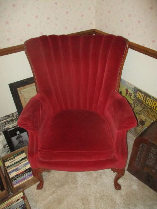 Red velvet chair