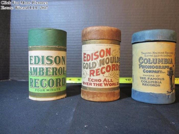 Edison Records Gold Moulded & Amberol, Columbia Talking Machine Records 
