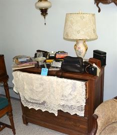 Beautiful Antique dresser with vintage camera's