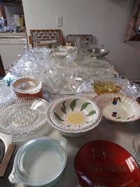 Lots of Fostoria  two patterns, diamond, and fluer de lis