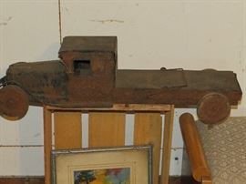 Pre- WWII rusty metal farm truck