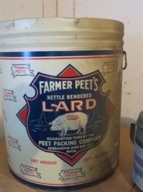 Farmer Peets from Chesening 5lb Lard tin